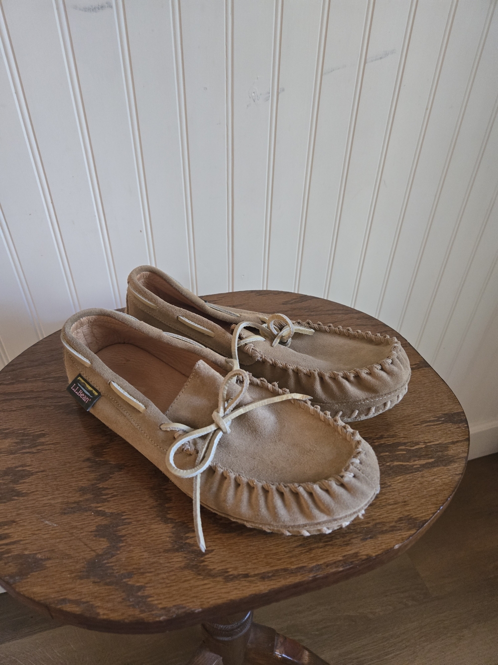 L.L. Bean Classic Tan Suede Moccasins Slip Ons